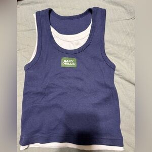 Layered logo tank navy size xs/s